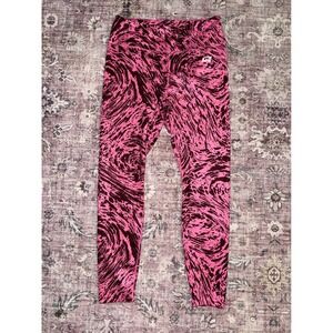 Nike Dri-FIT Womens Pink Marble Swirl Print High Waisted Leggings Medium